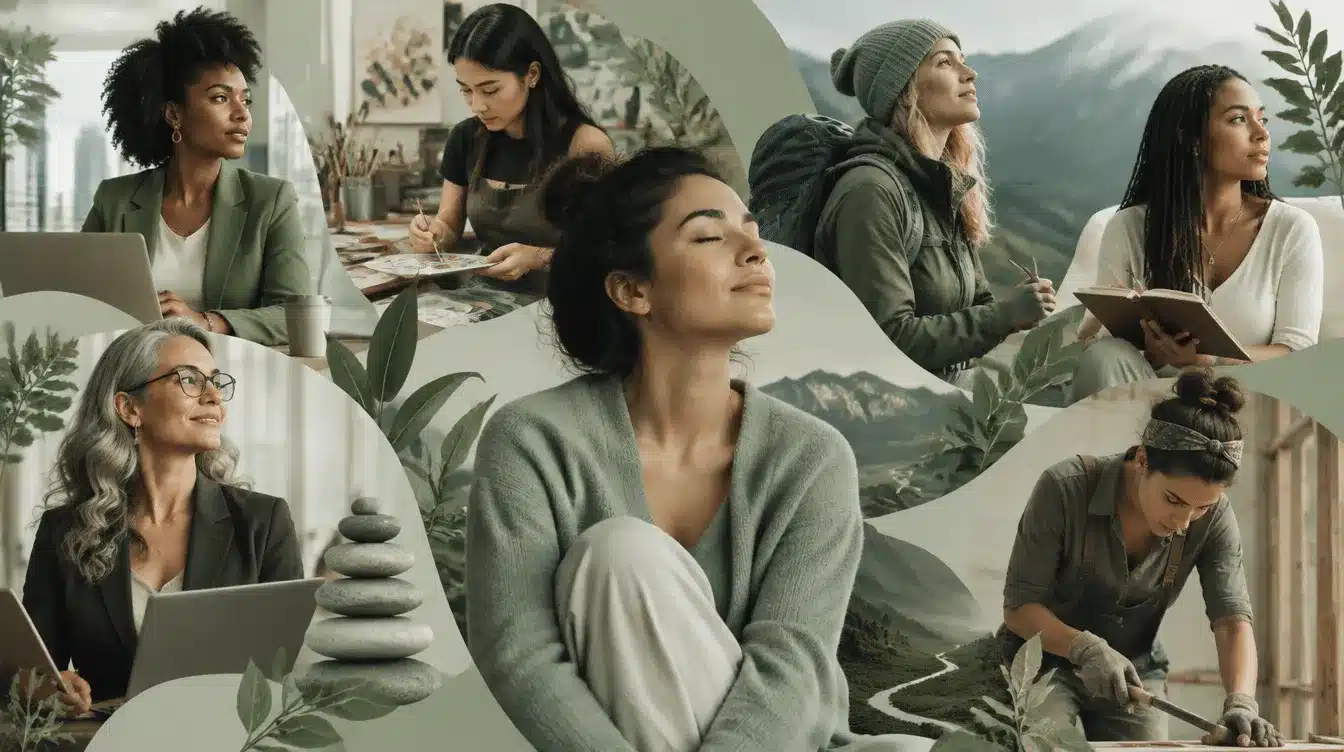 A diverse group of women together, representing the work as shared and not therapy